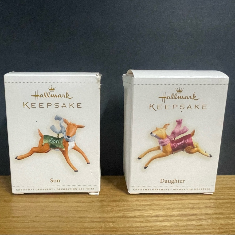 Hallmark Keepsake Ornaments Son and Daughter Reindeer 2006 Vintage